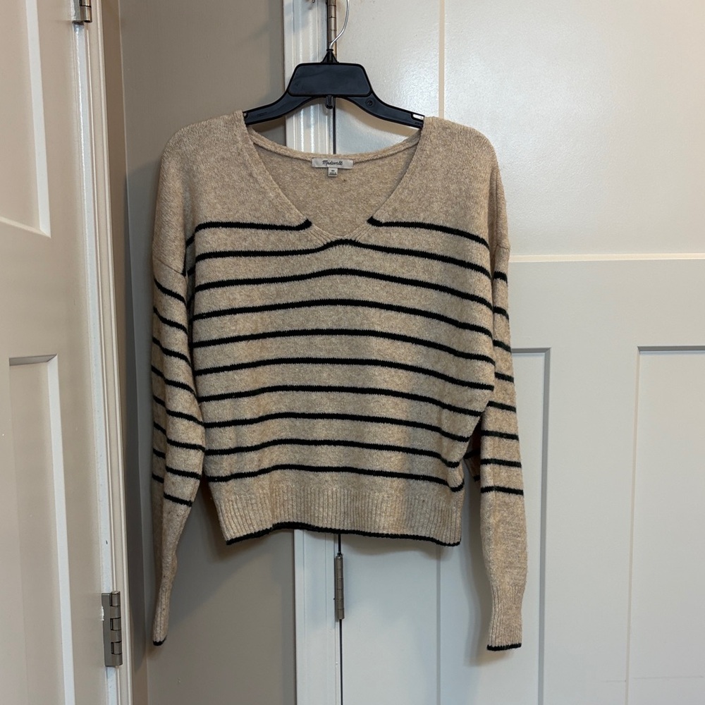 Madewell | Stripe V-Neck Wedge Sweater
